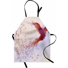 Polyester Aprons Ambesonne Birds Colored Sketch Flying Apron Black