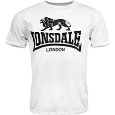 60 - Hombre Tops Lonsdale Logo Manga Corta Blanco Negro - White/Black