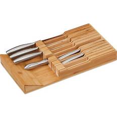 Bloques de cuchillos Relaxdays Organizador Cajón 12 Cuchillos Cocina 5 x 43 x 23 cm