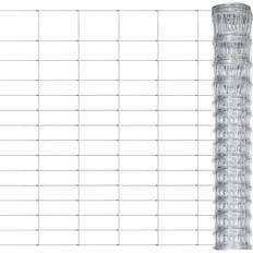 Vallas de Alambre Soldado vidaXL Valla De Jardín De Acero Galvanizado Plateado 50x1.6 m