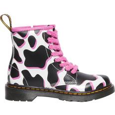 Children's Shoes Dr. Martens Junior 1460 Cow Print Leather Lace Up Boots White