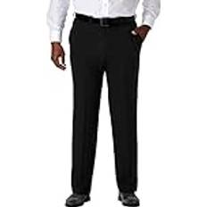 Haggar Mens cool Pro classic Fit Flat Front Pant-Regular and Big & Tall Sizes, Black-Bt, 44W x 32L