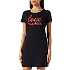 Love Moschino Clothing Love Moschino Dam kortärmad A-linjeklänning, svart