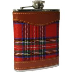 Red Hip Flasks Knight tartan 6oz Hip Flask