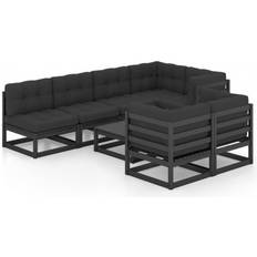 vidaXL 8-tlg Garten-Lounge-Set mit Kissen Massivholz Lounge-Set