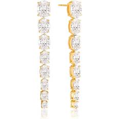 Sif Jakobs Gold Plated Earrings Sif Jakobs White Zirconia Ellisse Lungo Otto Earrings SJ-E2324-CZ-YG