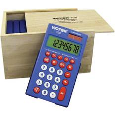 Calculators Victor Victor 108TK Solar Battery 8 Digit Calculator Teacher s Kit Blue Set of 10