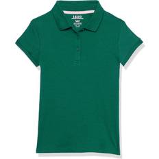 Girls - Green Polo Shirts Izod Girls' School Uniform Short Sleeve Interlock Polo, Forest Green