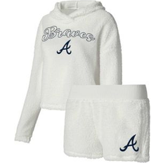 Tops Concepts Sport Women's Cream Atlanta Braves Fluffy Hoodie Top and Sleep Set Cream Cream