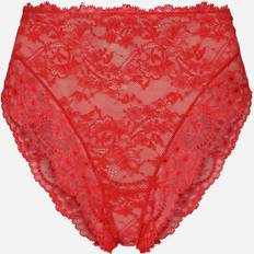 Dolce & Gabbana Red Panties Dolce & Gabbana High-waisted Chantilly lace panties nail_red