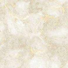 World of Wallpaper Cream/Gold Luxe Collection Marble Heavyweight Vinyl Wallpaper