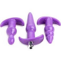 XR Brands 4 Piece Vibrating Anal Plug Set Purple