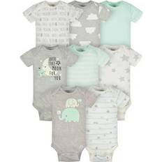 Gerber Gerber Baby 8-Pack Short Sleeve Onesies Bodysuits, Elephants, Newborn