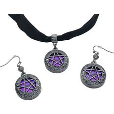 Natuurlijk Kettingen Gothic Choker Shiny Pentagram - Zwart