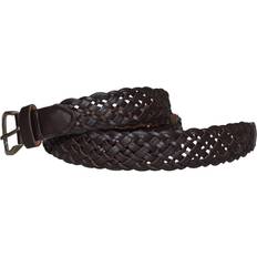 Femme - Vert Ceintures Forest Womens Plait Leather Belt - Bronze