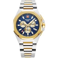 Swiss Alpine Military Typhoon Stål og Forgyldt Stål Quartz Herre Ur 7005.9145