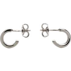 Palladium Earrings MM6 Maison Margiela Silver Logo Earrings - Polished Pallad
