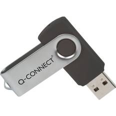 Memory Cards & USB Flash Drives Q-CONNECT 16GB USB 2.0 Swivel Flash Dive Silve/Black