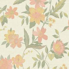 Wallpapers Grandeco Katsu Trail Floral Blown Wallpaper, Blush