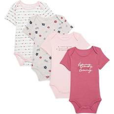 Tommy Hilfiger Girls Bodysuits Tommy Hilfiger Baby Girl's 4-Pack Envelope Neck Bodysuits Pink Multi Months