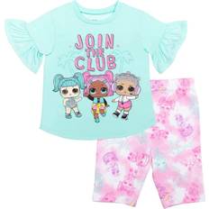 L.O.L. Surprise! Big Girls Graphic T-Shirt & Bike Shorts Set Light Blue 10-12