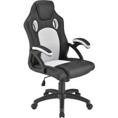 Gaming-Stühle Juskys Racing Schreibtischstuhl Montreal ergonomisch Bürostuhl PC Gaming Stuhl – weiß