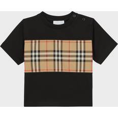 Checkered T-shirts Burberry Cedar Check-print Cotton Jersey T-shirt - Black