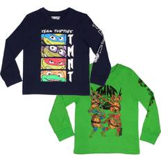 Tops Nickelodeon Nickelodeon Teenage Mutant Ninja Turtles Boys Long Sleeve T-Shirt 2-Pack TMNT 2-Pack Bundle Set for Kids and Toddlers Size 4-16