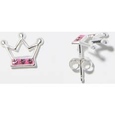 Silverörhängen för barn studs, kronor