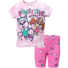 Children's Clothing Paw Patrol Paw Patrol Everest Skye Skye and Everest Little Girls T-Shirt Shorts Set Pink 6-6X