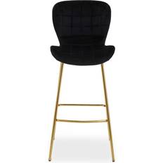 Premier Housewares Warton Velvet Bar Chair - Black / Gold