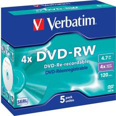 Optischer Speicher Verbatim DVD-RW, 4x, 4.7GB, 5er Pack 5 x Optischer Datenträger