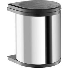 Hailo Kitchen Waste Bin Polished Stainless Steel Black One Size 3.96gal