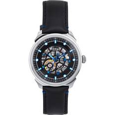 Reign Weston Automatic Skeletonized Leather-Band Black One Size