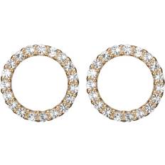 Christina Circle Stud Earrings - Gold/Topaz