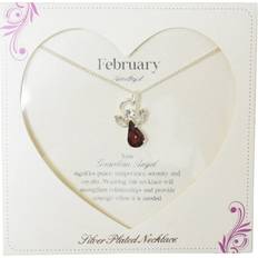 Xpressions Guardian Angel February Birthstone Necklace With Gem Stone Sentimental Gift Idea