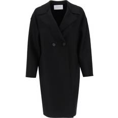 Harris Wharf London Coat in gepresster Wolle Black