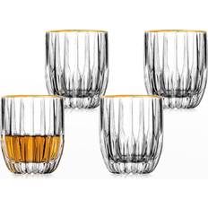 Drink Glasses Godinger Pleat Crystal Double Old-Fashioned Rim Drink Glass