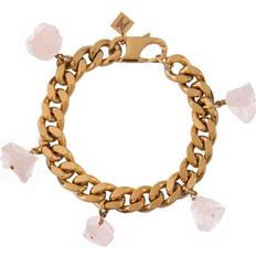 Armband collar rose quartz guld