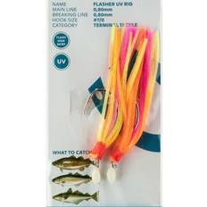 Kinetic Haspelspön Fiskespön Kinetic nadvzec sabiki flasher uv orange yellow pink 150 cm 7/0