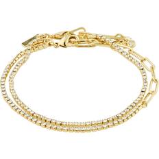 Pilgrim Armband Pilgrim Rowan Crystal Bracelet, 2in-1, Gold-plated Dam Kedjearmband Utan Hänge one