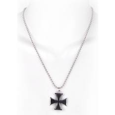 Unisexo Joyería Rock Daddy Red Baron Cross Ballchain Unisex Halskette