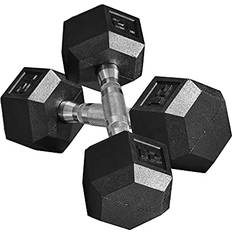 Dumbbells Soozier Hex Rubber Free Weight Dumbbells Set in Pair with Steel Handles 12lbs/Single Hand Weight for Strength Workout Training