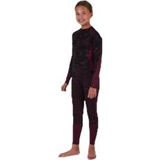 Billig Superundertøy Volc Junior Seamless 1st Layer Set - Mønstret/Rød