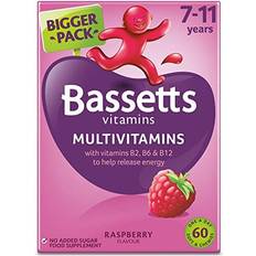 Raspberry Vitamins & Minerals Bassetts Multivitamins Raspberry Flavour Soft and Chewies 7-11 60 pcs