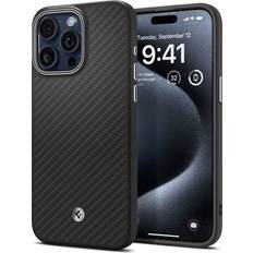 Spigen Enzo Aramid MagFit Case for iPhone 15 Pro, Compatible with MagSafe Accessories Matte Black