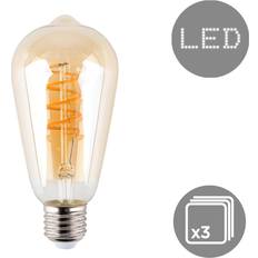 Light Bulbs ValueLights Vintage led 4W es E27 Amber Helix Filament Bulb Pack of 3