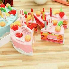 Quickdraw 37 Piece Make Your Own Pretend Happy Birthday Cake Toy Set Pink