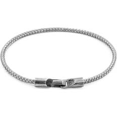 Ancre Bracelets Anchor & Crew Classic Grey Talbot Silver and Rope Bracelet