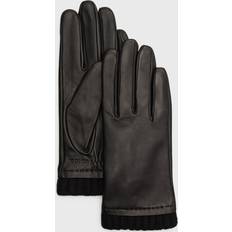 Leather Gloves Vince Basic One-Button Cashmere-Lined Leather Gloves Black